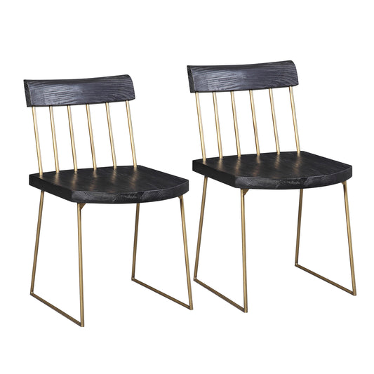 Madrid - Pine Chair (Set of 2) - Black