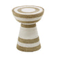 Wren - Striped Side Table - Natural / White