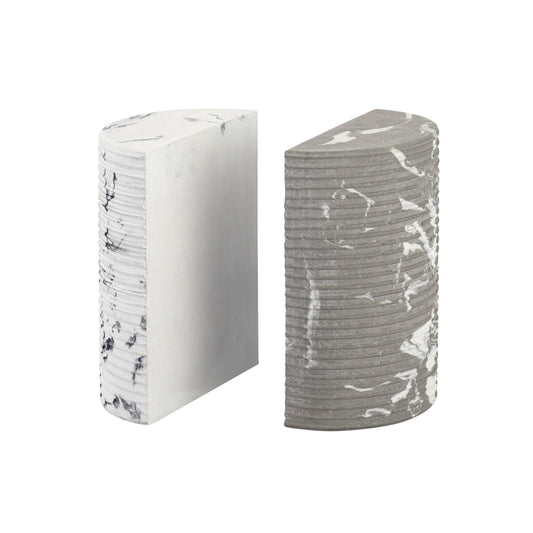 Terra - Concrete Bookends - Grey / White