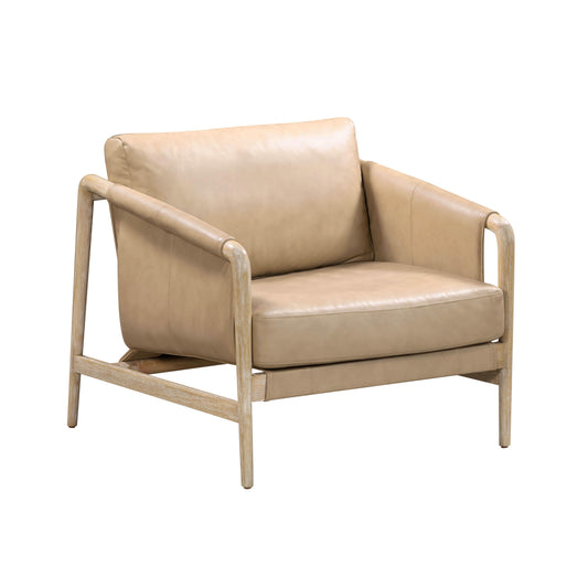 Chakka - Genuine Leather Accent Chair - Tan