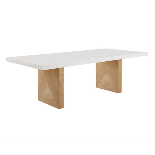 Madeline - Dining Table - White Gloss and Natural Ash