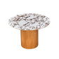 Tamara - Marble Ceramic Round Dinette Table - Light Brown