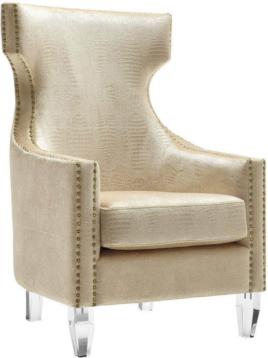 Gramercy - Croc Velvet Wing Chair - Gold