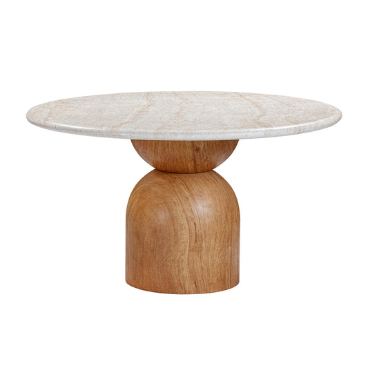 Cynthia - Concrete Indoor / Outdoor Round Dining Table - Travertine