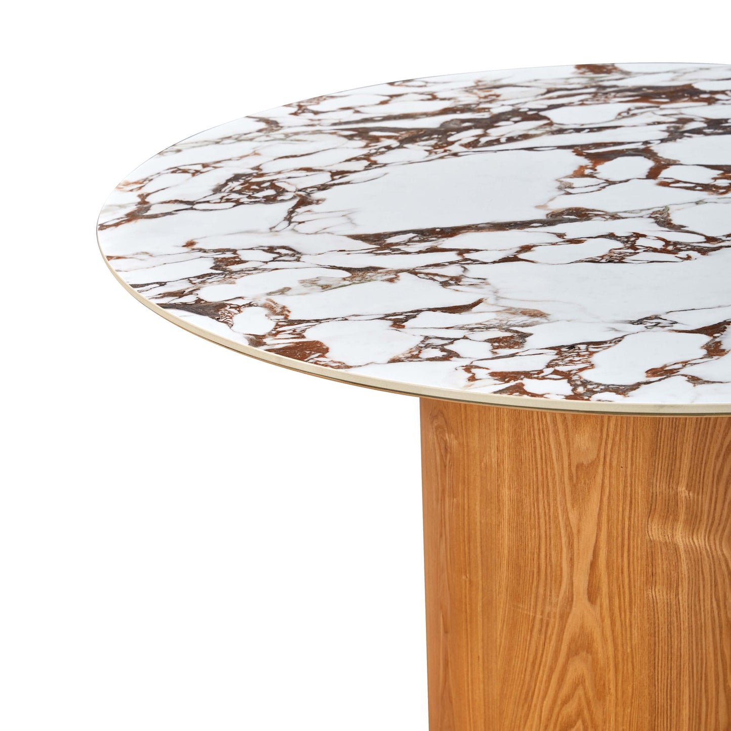 Tamara - Marble Ceramic Round Dinette Table - Light Brown