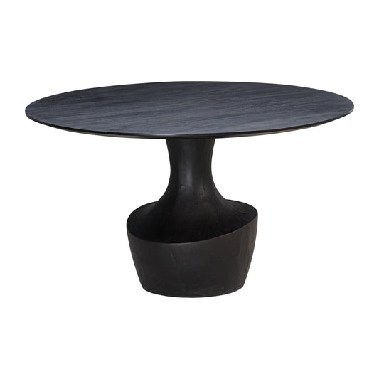 Gevra - Acacia & Faux Plaster Dining Table - Black