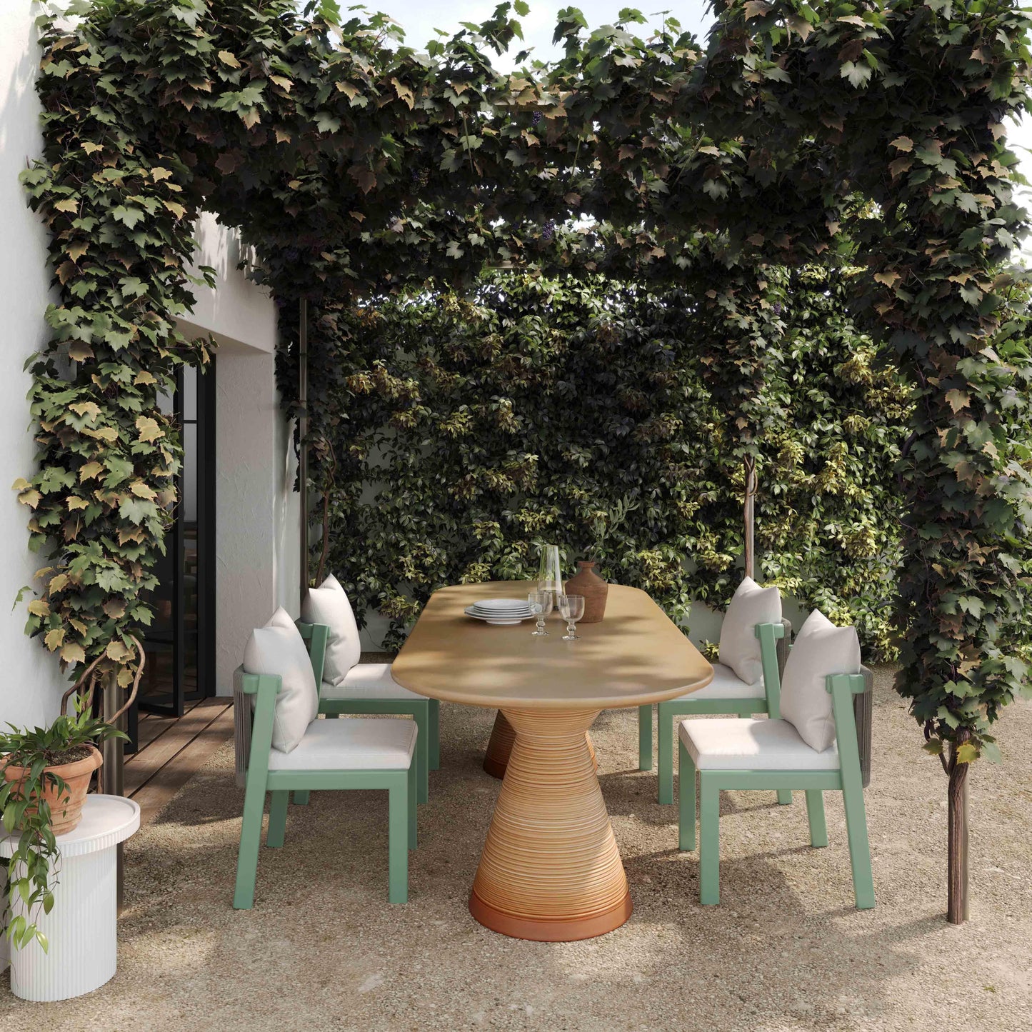 Fassa - Oval Indoor / Outdoor Dining Table - Terracotta