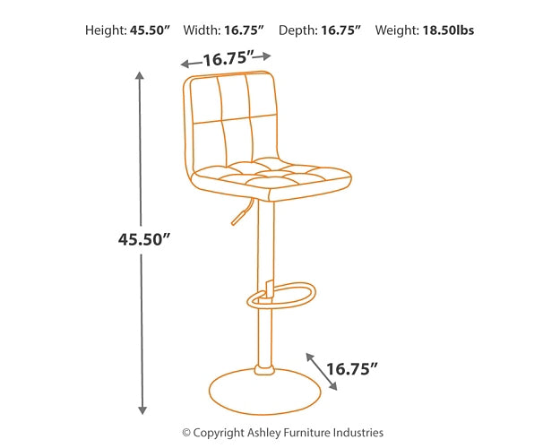 Ashley Express - Bellatier Adjustable Height Bar Stool (Set of 2)