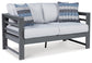 Ashley Express - Amora Outdoor Loveseat and 2 Chairs with Coffee Table